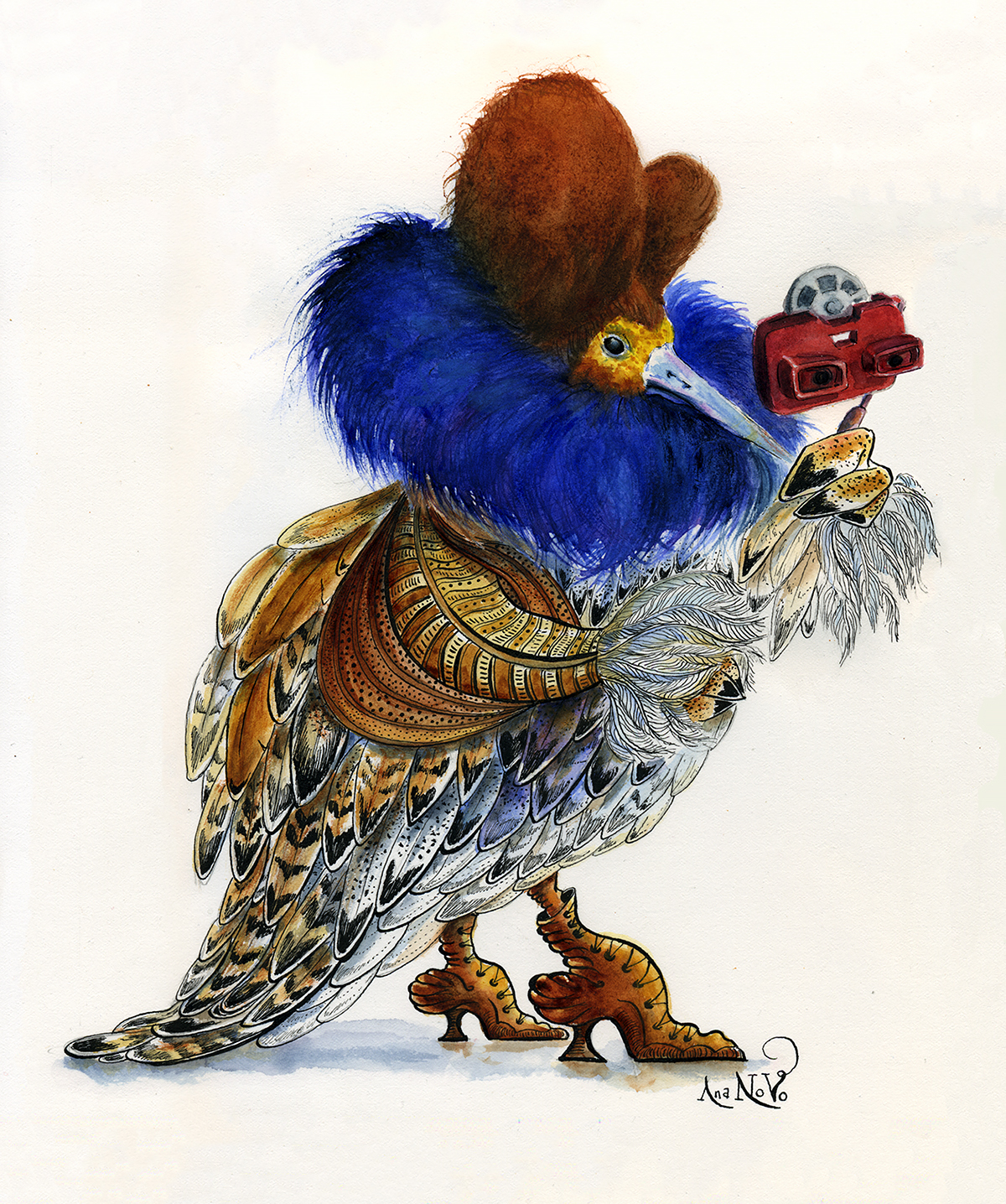 Ilustración realizada por la ilustradora Ana Novo. Colección fauna vintage